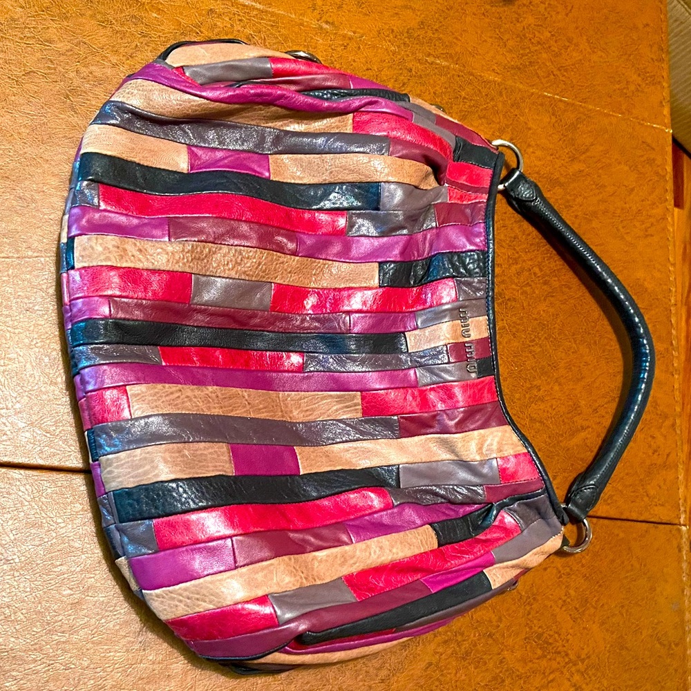 ❣️Miu Miu  leather patchwork hobo bag